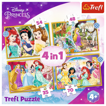 PUZZLE TREFL 4IN1 DISNEY PRINCESS -  ZIUA FERICITA [5]