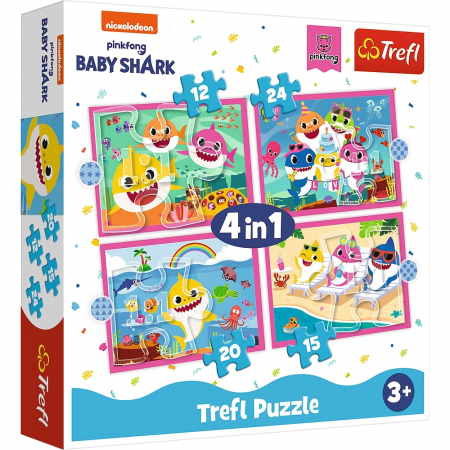 Puzzle Trefl 4in1 Familia Shark [0]