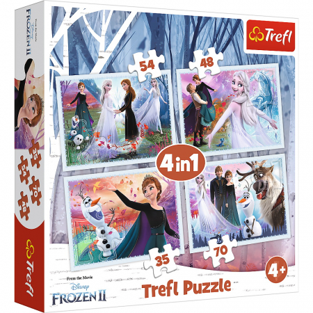 Puzzle Trefl 4in1 Frozen2 Padurea Magica [0]