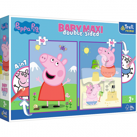 Puzzle bebelusi - Puzzle Trefl Primo Baby Maxi 2x10 Peppa Pig