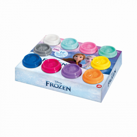 Plastilina si seturi de modelat - Set 10 borcanase de plastilina frozen in ambalaj de carton