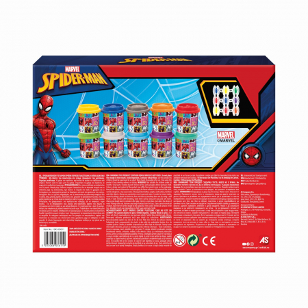 Set 10 borcanase de plastilina spiderman in ambalaj de carton [4]