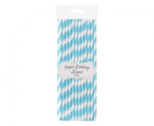 Set 24 paie pentru bautura din hartie, culoare albastru deschis [1]