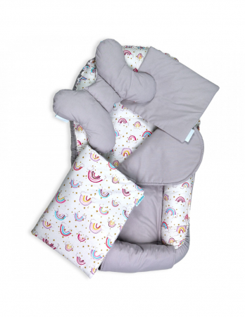 Set 5 piese Baby Nest din Bumbac, curcubeu [1]