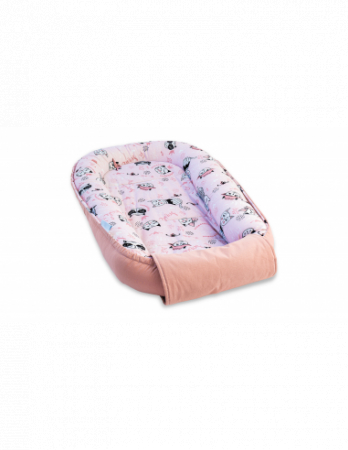 Set 5 piese Baby Nest din Bumbac, model pisici roz [3]