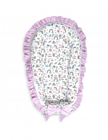 Set 5 piese Baby Nest Premium din Bumbac, unicorn cu roz deschis [4]