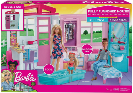 Set casuta de papusi, Barbie, cu piscina [0]