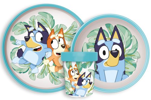 Jucarii - Set de masa Disney Bluey, antiderapant, din plastic pentru cuptorul cu microunde