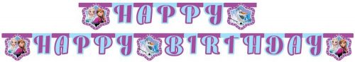 Articole petrecere - Banner litere Happy Birthday Frozen 210 cm