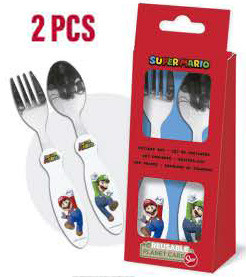 Jucarii - Set de tacâmuri din inox pentru copii Super Mario