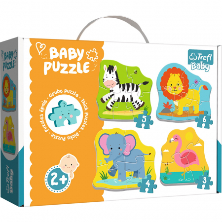 Jucarii bebelusi 10-36 luni - Trefl Puzzle Trefl Baby Clasic Animale Safari 8 Piese