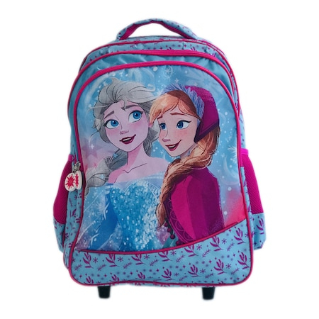 Troler mare pentru clasele primare 3 compartimente Frozen, 2 buzunare laterale [0]