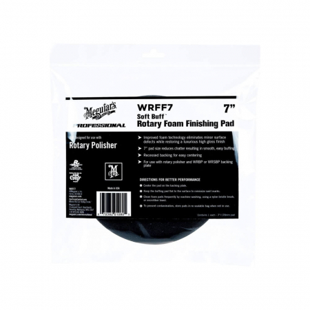 Bureți, Talere - WRFF7_Meguiars_Soft_Buff_Rotary_Foam_Finishing_Pad_7inch_burete_polish_finish_negru_17,78cm