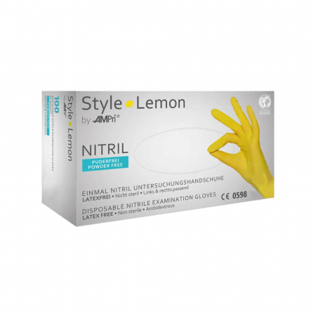 Protectie piele - 01189_AMPri_Style_Lemon_manusi_nitril_fara_pudra_galbene_cutie_100buc