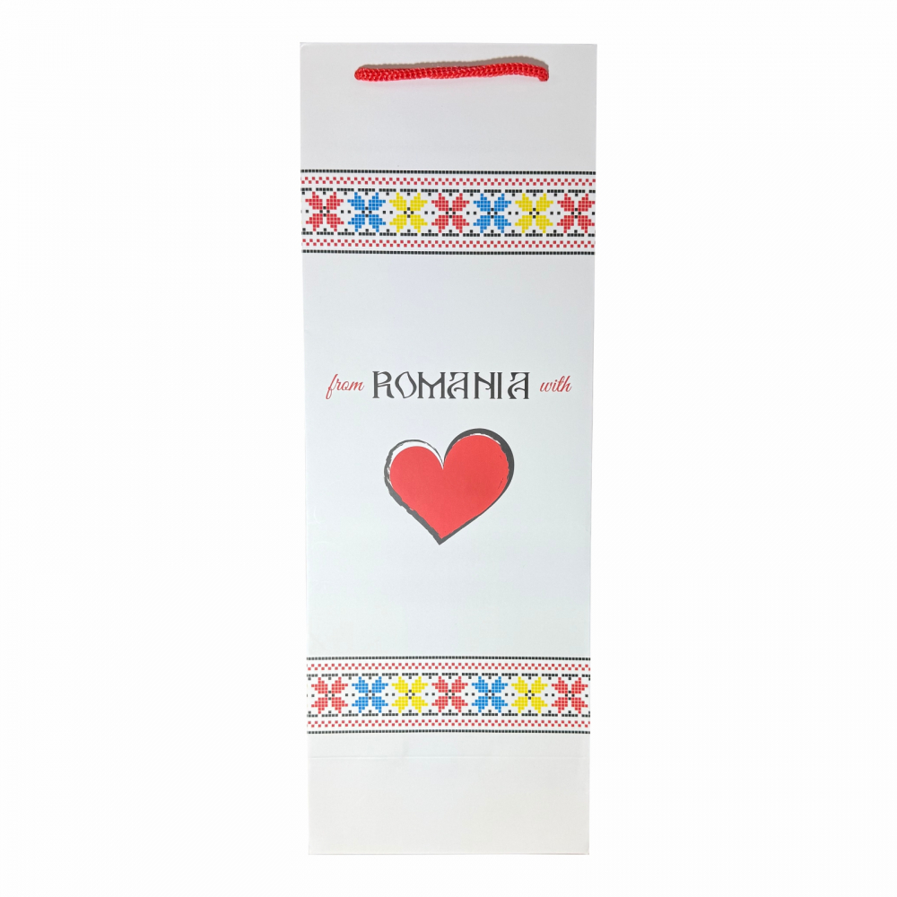 Punga de cadou pentru sticla model FROM ROMANIA WITH LOVE [2]