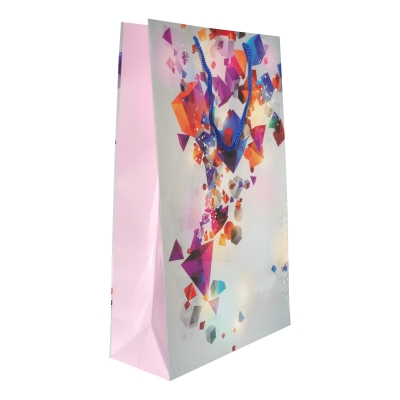 Pungi cadou MARI - Punga cadou de hartie mare cu model forme geometrice