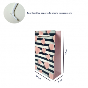 Punga de cadou mica, model elegant cu inimioare [6]