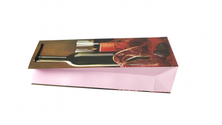 Punga de cadou din hartie pentru sticla cu model lumanari si ciocolata [1]