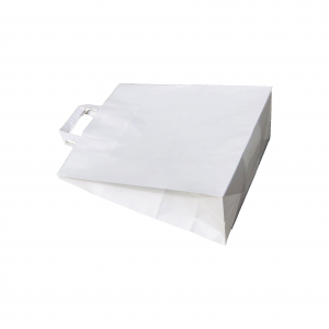 SET 50 pungi de hartie kraft 32x39x16.5 cm cu manere din hartie plata [1]