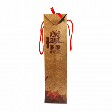 SET 10 Boxbag pungi cadou kraft model pahare pentru 1 sticla vin (35x10x9 cm) [3]