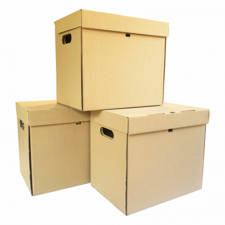 SET 10 Container (cutie) arhivare cu capac pentru 3 bibliorafturi [1]