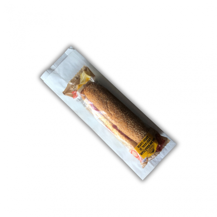 Punga pentru sandwich-uri si baghete 12x5x36 cm din hartie alba rezistenta la grasimi [4]