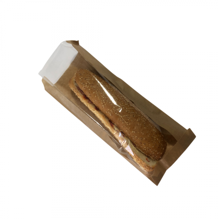 Pungi din hartie sandwich - Punga pentru sandwish tip bagheta / corn 12 X4 X 31 +F 10 CM  AU REVENIT IN STOC