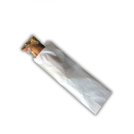 Pungi din hartie sandwich - Punga pentru sandwich-uri si baghete 12x5x36 cm din hartie alba rezistenta la grasimi