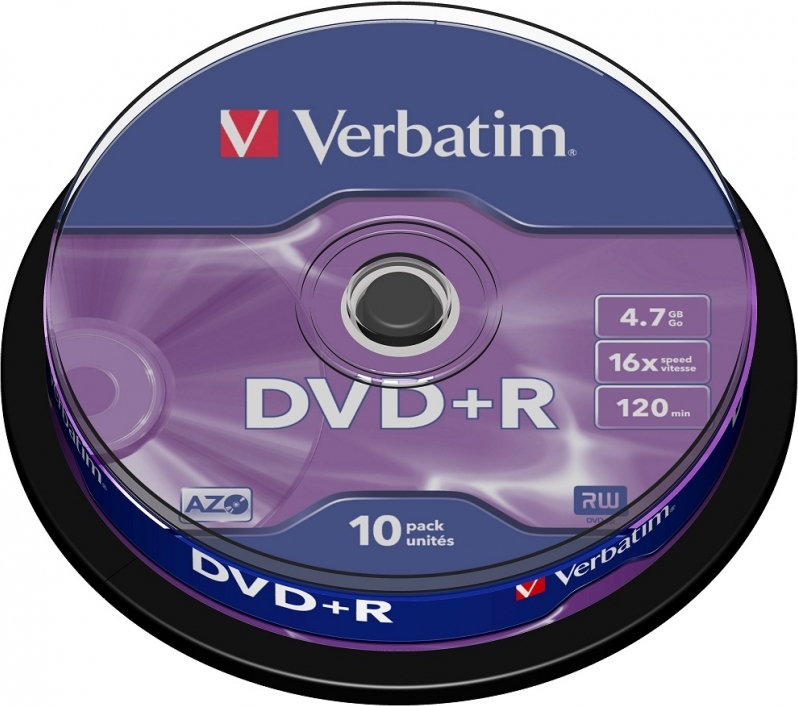 Blank-uri - DVD+R VERBATIM  4.7GB, 120min, viteza 16x,  10 buc, Single Layer, spindle, Cod Produs: 43498