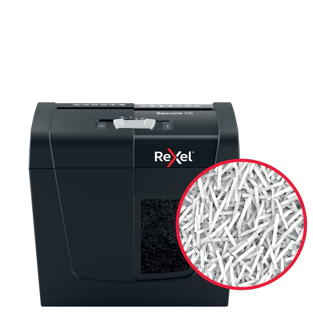 Distrugator manual documente Rexel SECURE   X6,   6 coli, P4, cross-cut (tip confeti), cos  10 litri, negru, Cod Produs: 2020122EU [3]