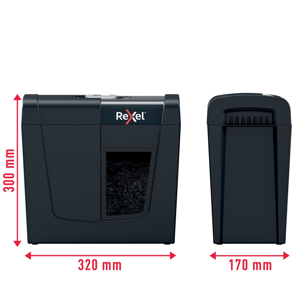 Distrugator manual documente Rexel SECURE   X6,   6 coli, P4, cross-cut (tip confeti), cos  10 litri, negru, Cod Produs: 2020122EU [5]