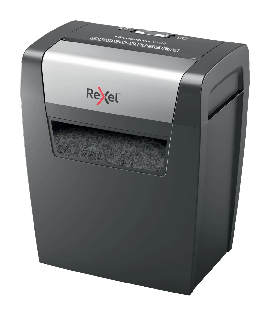 Distrugator manual documente MOMENTUM X308, 8 coli, P3, cross-cut (tip confeti) Rexel Cod Produs: 2104570EU [1]