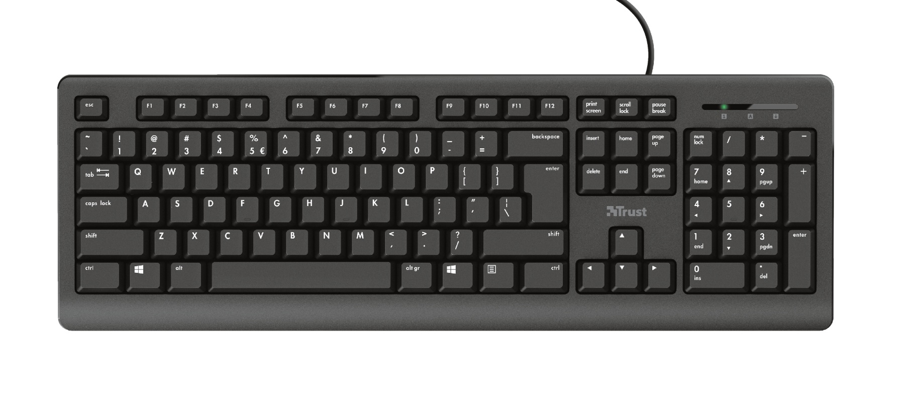 Tastaturi - Trust Primo Full-size keyboard silent, Cod Produs: TR-23880