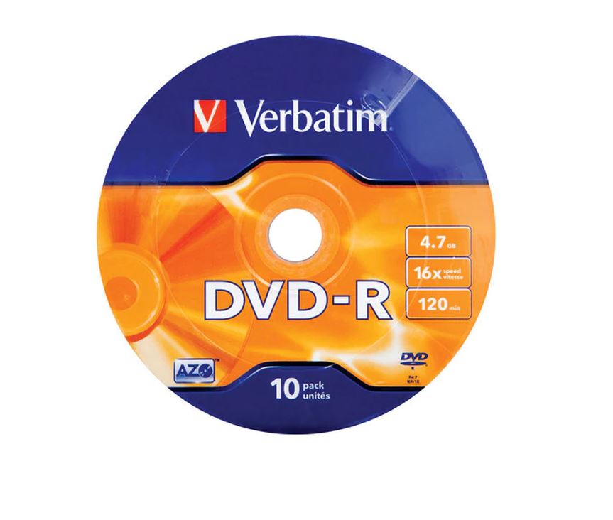 Blank-uri - DVD-R VERBATIM, 4.7GB, VITEZA 16X, WAGON, SPINDLE 10 BUC, Cod Produs: 43729