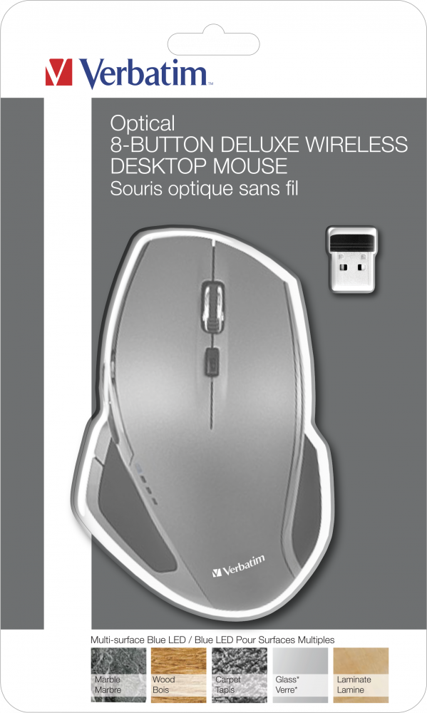 MOUSE VERBATIM FARA FIR DELUXE 8 BUTOANE ILUMINARE ALBASTRA Cod Produs: 49041 [2]