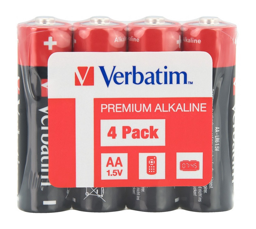 Baterii generale - BATERIE VERBATIM  AA (R6), 1.5V alcalina,  4 buc., shrink wrap Cod Produs: 49501