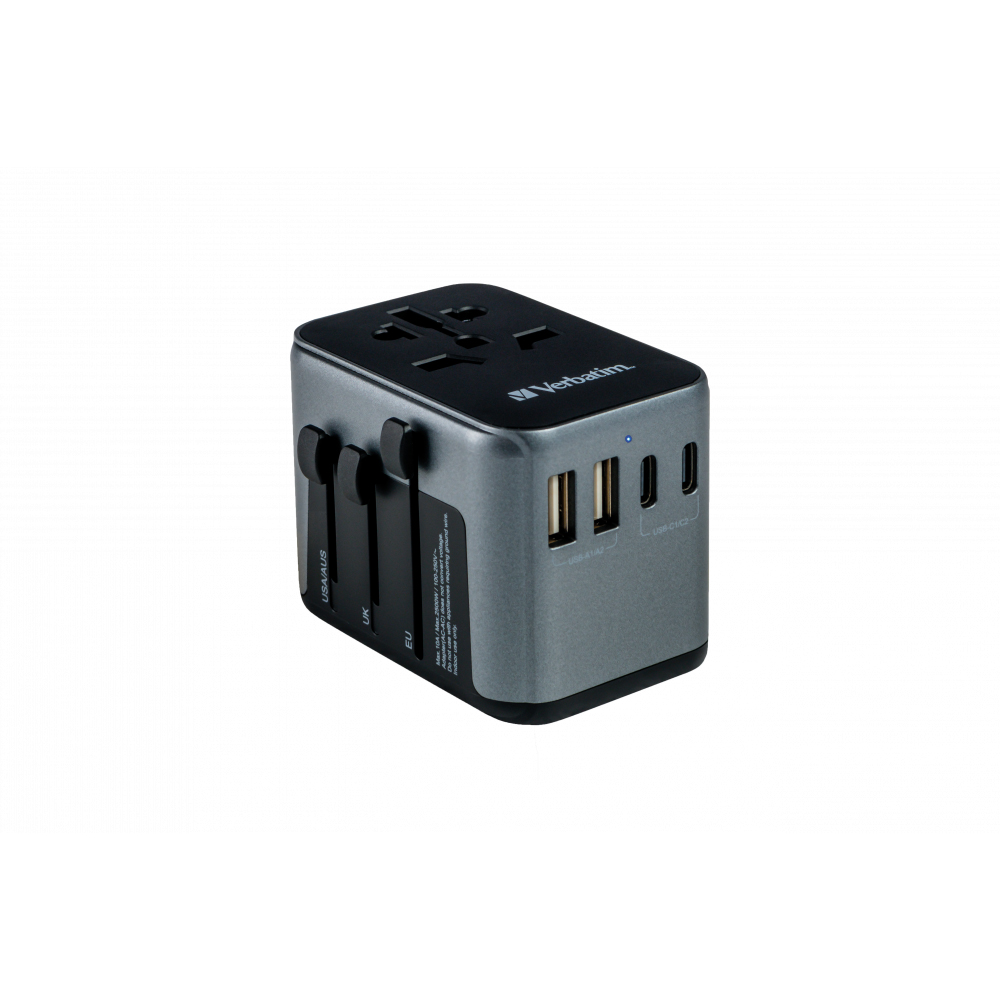 Electronice - Adaptor universal Verbatim UTA-03, 6-in-1Priza cu USB-C PD si QC, 2 x USB-C, 2 x USB-A Cod Produs: 49545