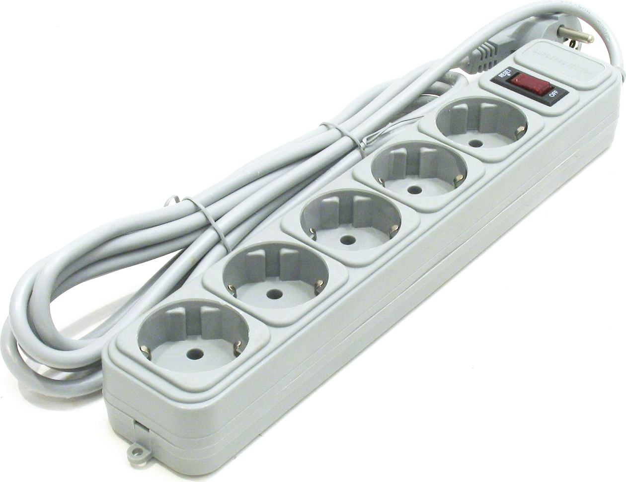 Prize si prelungitoare - PRELUNGITOR GEMBIRD, Schuko x 5, conectare prin Schuko (T), cablu 1.8 m, 16 A, protectie supratensiune, protectie copii, gri, Cod Produs: SPG3-B-6C