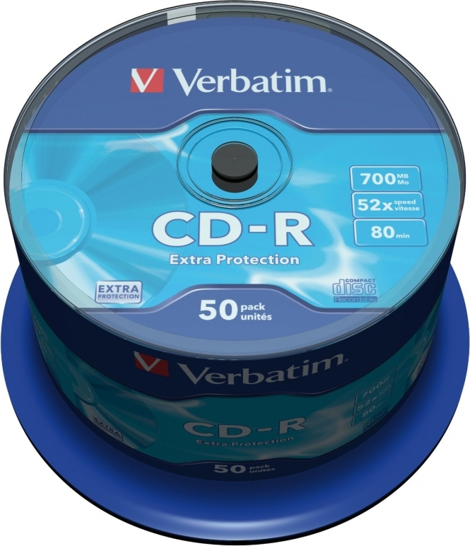 Blank-uri - CD-R VERBATIM  700MB, 80min, viteza 52x,  50 buc, spindle, Cod Produs: 43351