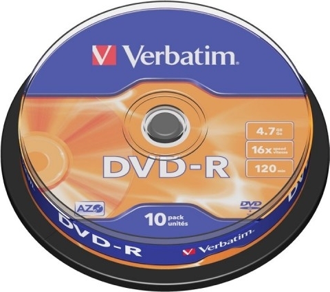 Blank-uri - DVD-R VERBATIM  4.7GB, 120min, viteza 16x,  10 buc, Single Layer, spindle, Cod Produs: 43523