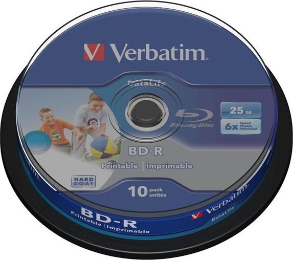 Blank-uri - BD-R VERBATIM  25GB, viteza 6x, 10 buc, Single Layer, spindle, printabil, Cod Produs: 43804