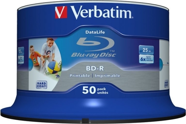 Blank-uri - BD-R VERBATIM  25GB, viteza 6x, 50 buc, Single Layer, spindle, printabil, Cod Produs: 43812