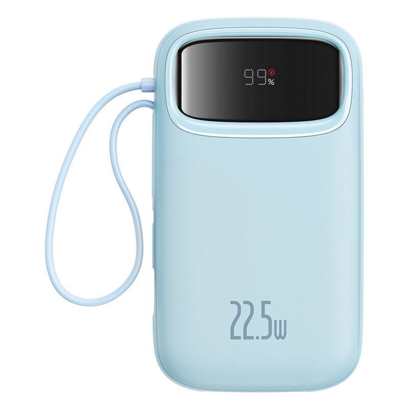 Electronice - POWER BANK Baseus Qpow2 Digital Display, 20000mAh, 22.5W, 2 x USB Type-C output/input, 1 x Lightning, 1 x USB, include cablu USB Type-C la USB Type-C 30cm, albastru, Cod Produs: P10055002313-00