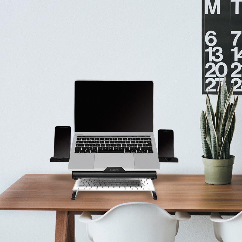SUPORT de birou LOGILINK pt. notebook, 9 pozitii, holder pt. smartphone, suporta dimensiuni 10-15. Cod Produs: AA0133 [7]