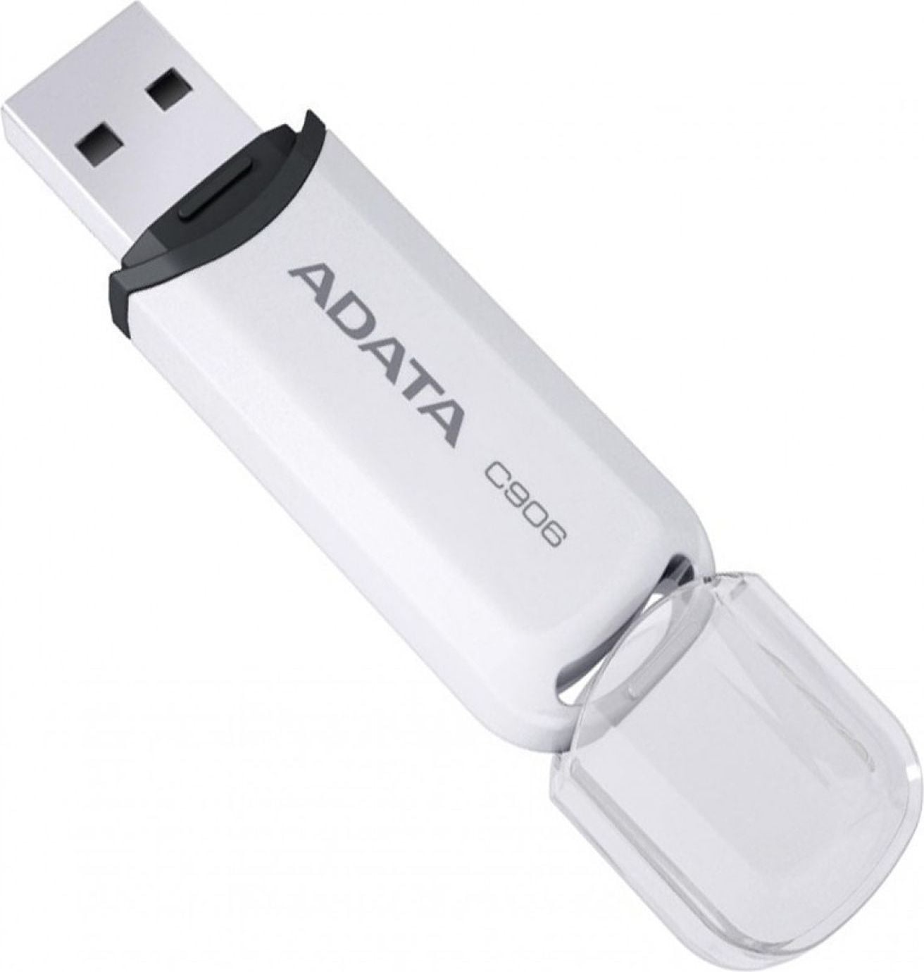 Electronice - MEMORIE USB 2.0 ADATA 32 GB, cu capac, carcasa plastic, alb, Cod Produs: AC906-32G-RWH