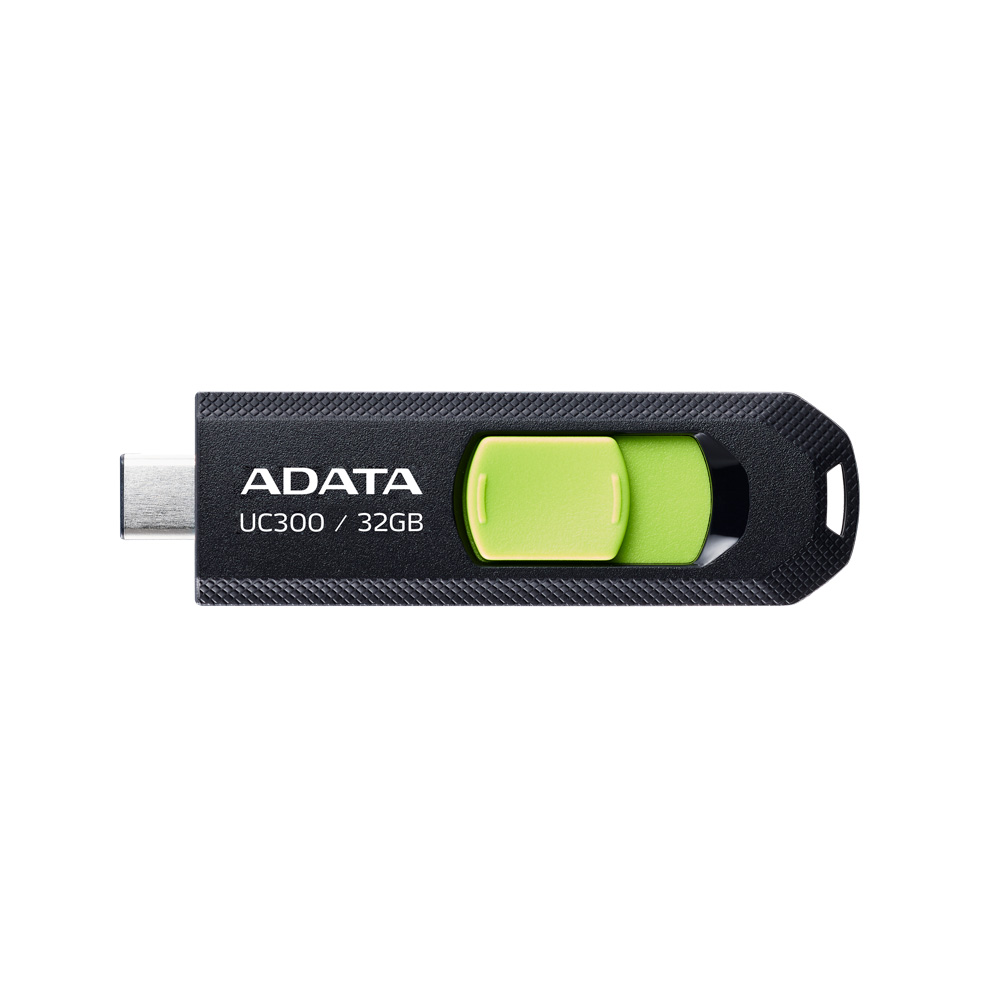 Electronice - MEMORIE USB Type-C 3.2 ADATA 32 GB, retractabila, carcasa plastic, negru / verde Cod Produs: ACHO-UC300-32G-RBK/GN