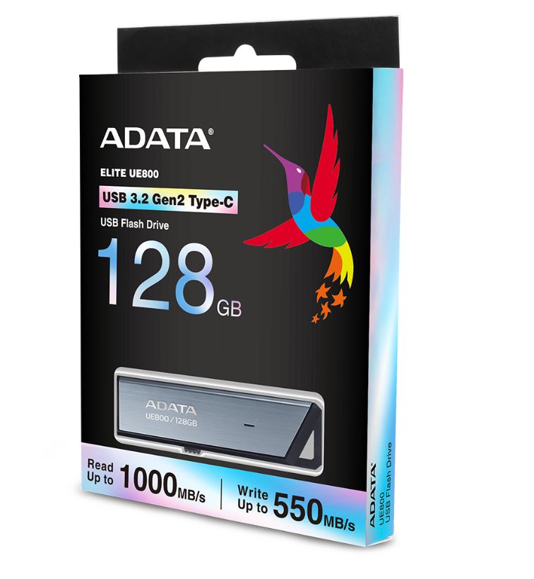 MEMORIE USB Type-C 3.2 ADATA 128 GB, retractabila, carcasa aluminiu, argintiu Cod Produs: AELI-UE800-128G-CSG [1]