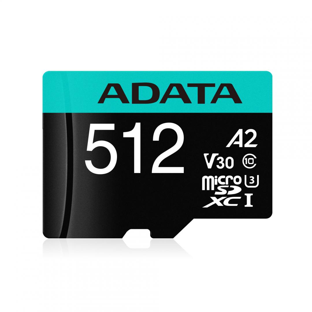 Electronice - CARD MicroSD ADATA, 512 GB, microSDHC, clasa 10, standard UHS-I U3, Cod Produs: AUSDX512GUI3V30SA2
