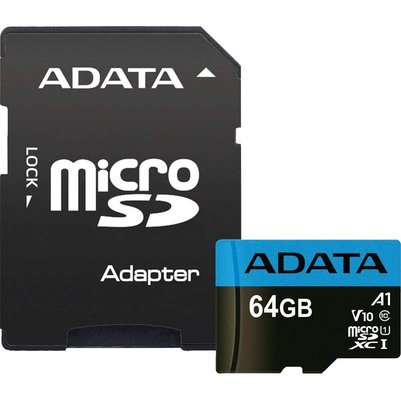 Electronice - CARD MicroSD ADATA,  64 GB, MicroSDXC, clasa 10, standard UHS-I U1 Cod Produs: AUSDX64GUICL10A1-RA1