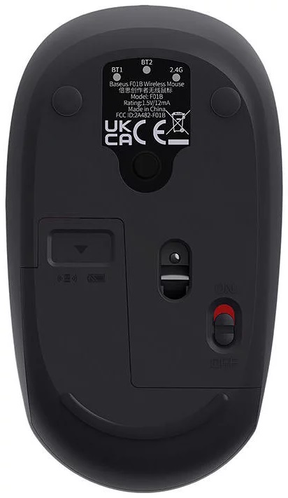 MOUSE Baseus PC sau NB wireless, 2.4GHz si Bluetooth, optic, 800/ 1200/1600 dpi,butoane/scroll 3/1, gri Cod Produs: B01055503833-00 [2]